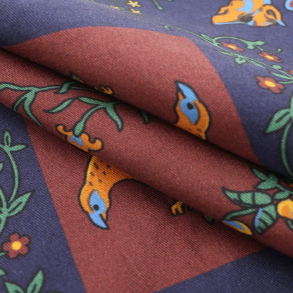 [Used] Personality Silk Pocket Square Navy x Brown [NVY] [S/S/A/W] [Condition Rank B] ​​[Men&