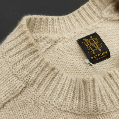 [Used] BATONER Cashmere Crew Neck Pullover Knit Light Beige [Size 2] [BEI] [A/W] [Condition Rank C] [Men&