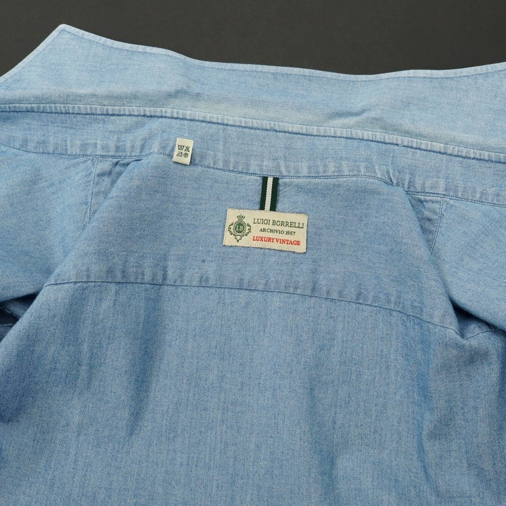 [Used] Luigi Borrelli Luxury Vintage LUIGIBORRELLI LUXURY VINTAGE Cotton Horizontal Collar Casual Shirt Light Blue [Size 39] [BLU] [S/S/A/W] [Condition Rank C] [Men&