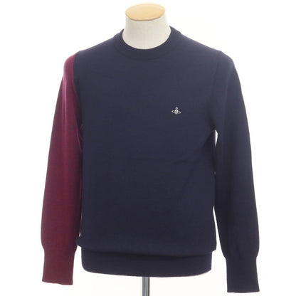 [Used] Vivienne WestwoodMAN Wool Crew Neck Pullover Knit Navy x Purple [Size 44] [NVY] [A/W] [Condition Rank B] ​​[Men&