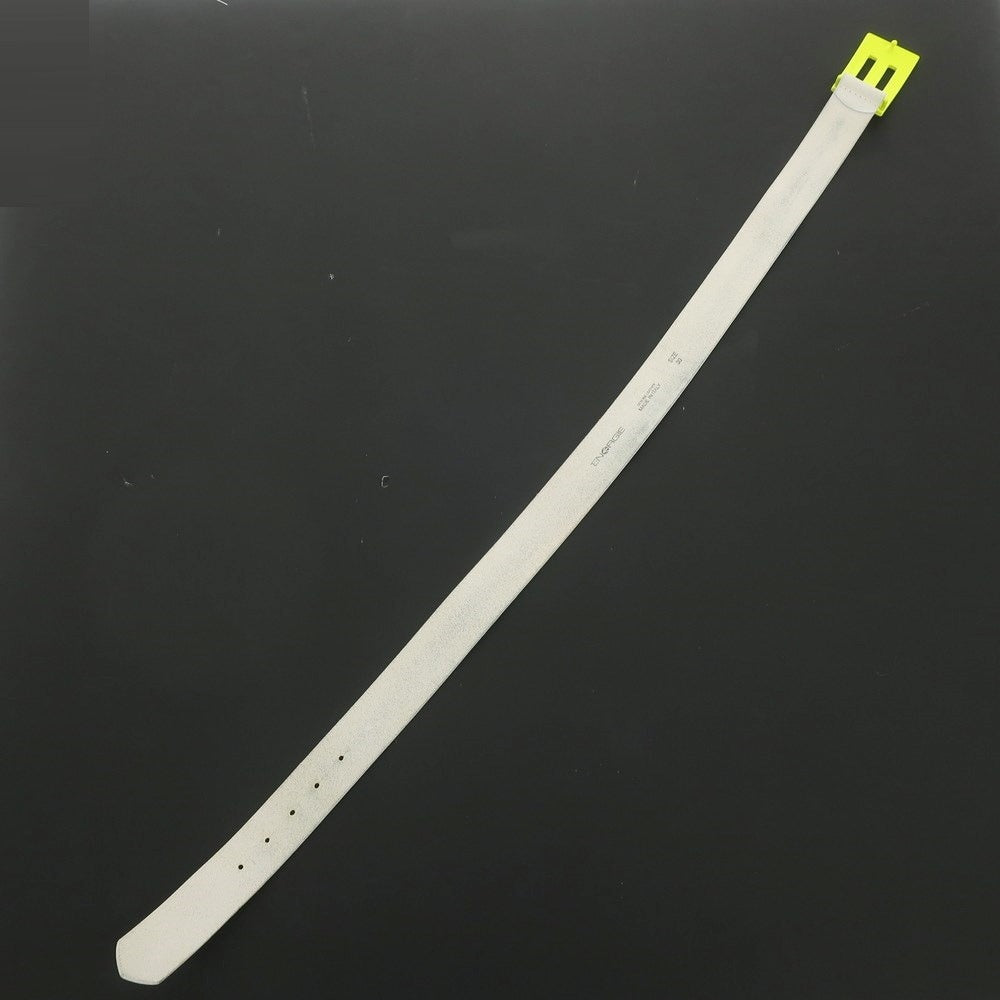 [Used] ENERGIE Leather Buckle Belt White x Neon Yellow [Size 30] [WHT] [S/S/A/W] [Condition Rank C] [Men&