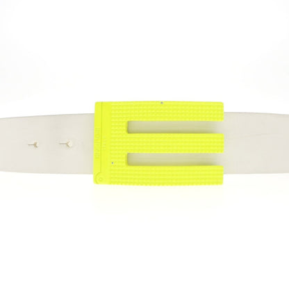 [Used] ENERGIE Leather Buckle Belt White x Neon Yellow [Size 30] [WHT] [S/S/A/W] [Condition Rank C] [Men&