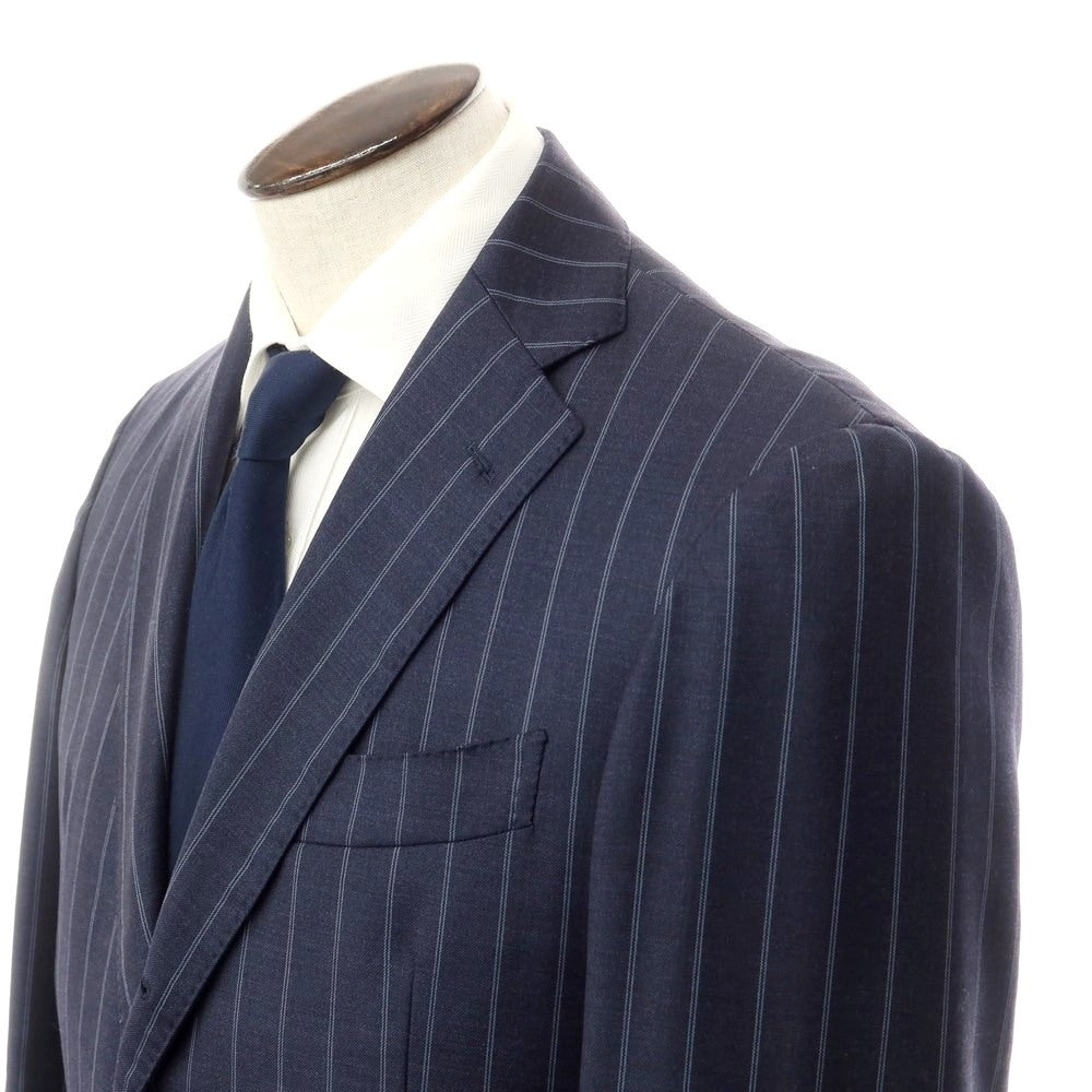 [Used] Artigianale Wool Striped 3-Button Suit Navy x Light Blue [50] [Condition Rank C] [Men&