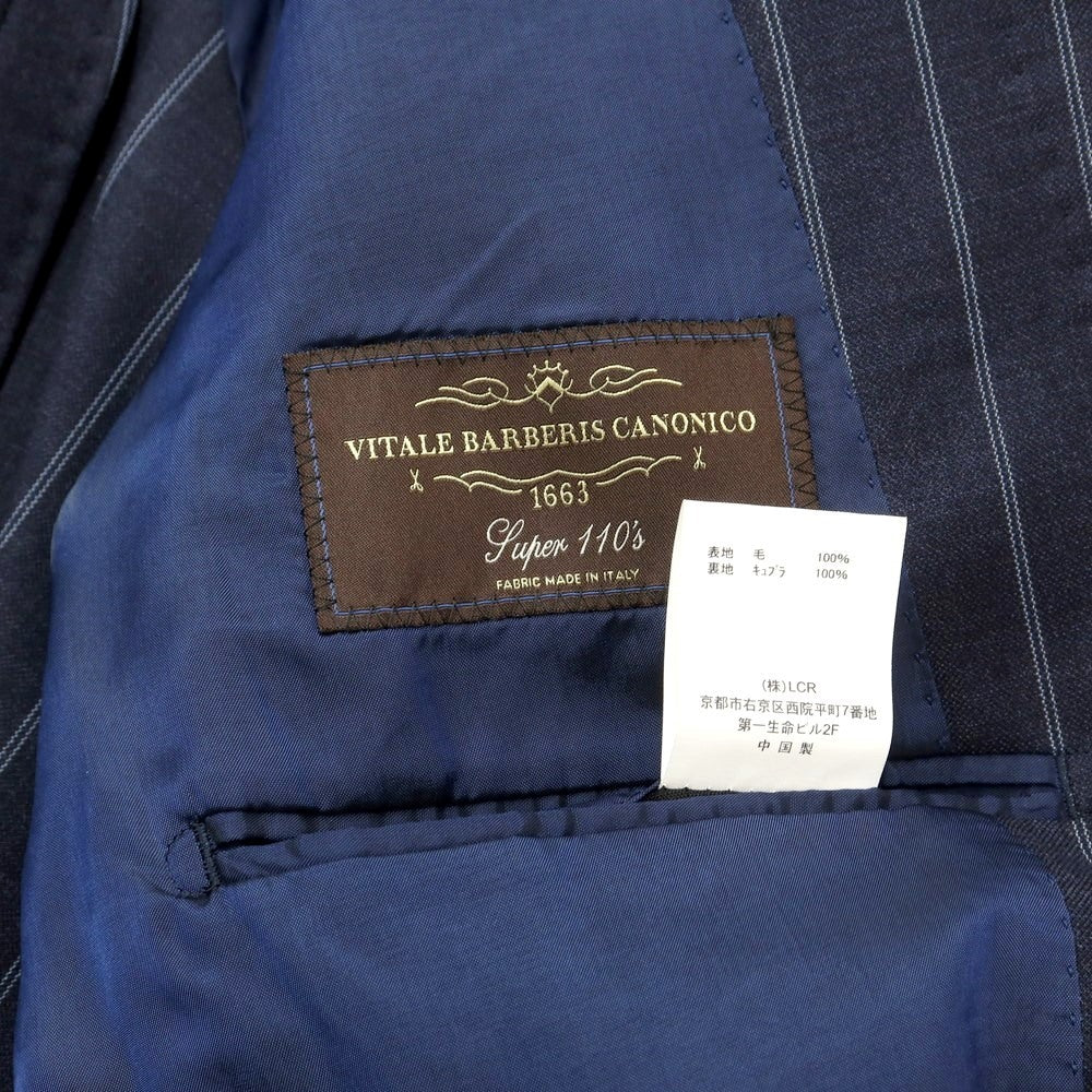 [Used] Artigianale Wool Striped 3-Button Suit Navy x Light Blue [50] [Condition Rank C] [Men&