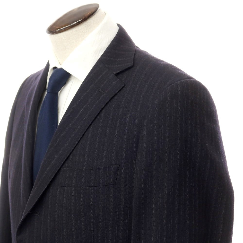 [Used] Mitsumine Wool Striped 3-Button Suit, Dark Navy [AB6/89] [Condition Rank D] [Men&