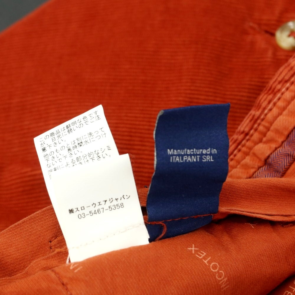 [Used] INCOTEX Cotton Corduroy Pants Slacks Dark Orange [Size 50] [ORG] [A/W] [Condition Rank B] ​​[Men&