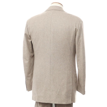 [Used] [Unused] Luigi Borrelli Wool Cashmere Striped 3-Button Suit Greige x White [46] [Condition Rank S] [Men&