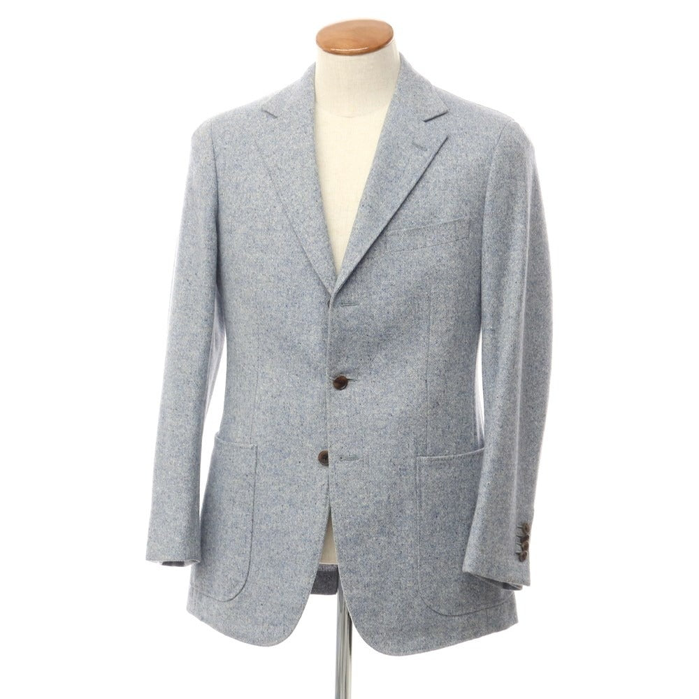 [Used] Cifonelli Cashmere 3B Casual Jacket Ash Blue [Size 46 Drop 7] [BLU] [A/W] [Condition Rank C] [Men&