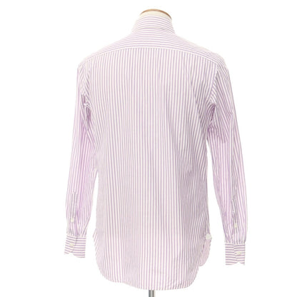 [Used] Luigi Borrelli Cotton Striped Regular Collar Dress Shirt White x Purple [Size 39] [PUP] [S/S/A/W] [Condition Rank C] [Men&
