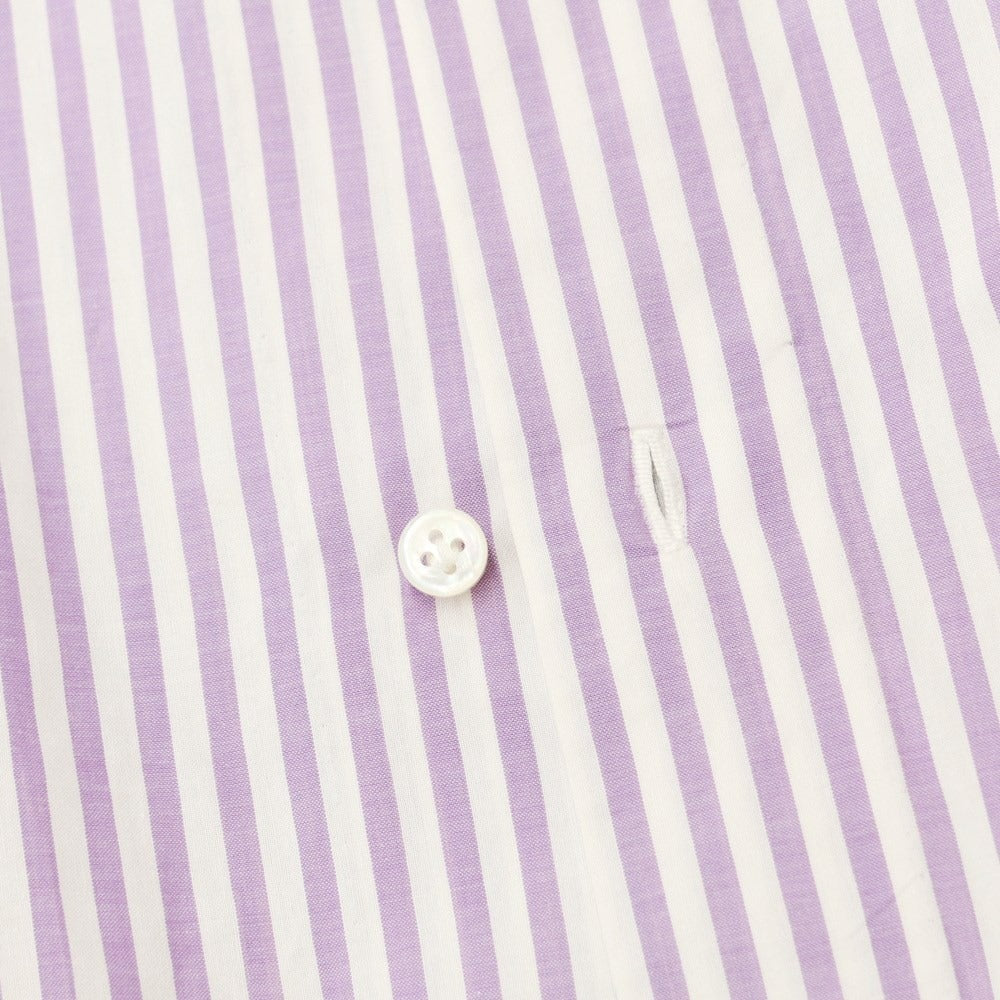 [Used] Luigi Borrelli Cotton Striped Regular Collar Dress Shirt White x Purple [Size 39] [PUP] [S/S/A/W] [Condition Rank C] [Men&