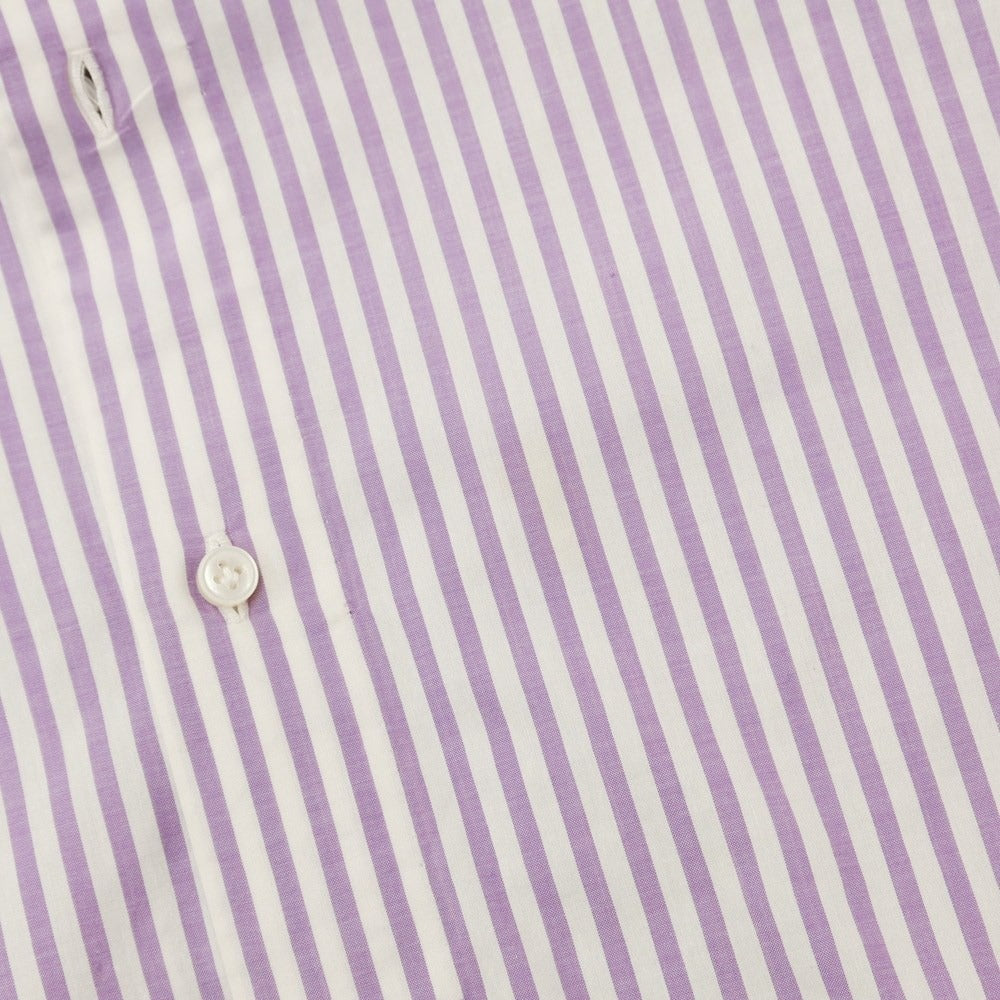 [Used] Luigi Borrelli Cotton Striped Regular Collar Dress Shirt White x Purple [Size 39] [PUP] [S/S/A/W] [Condition Rank C] [Men&