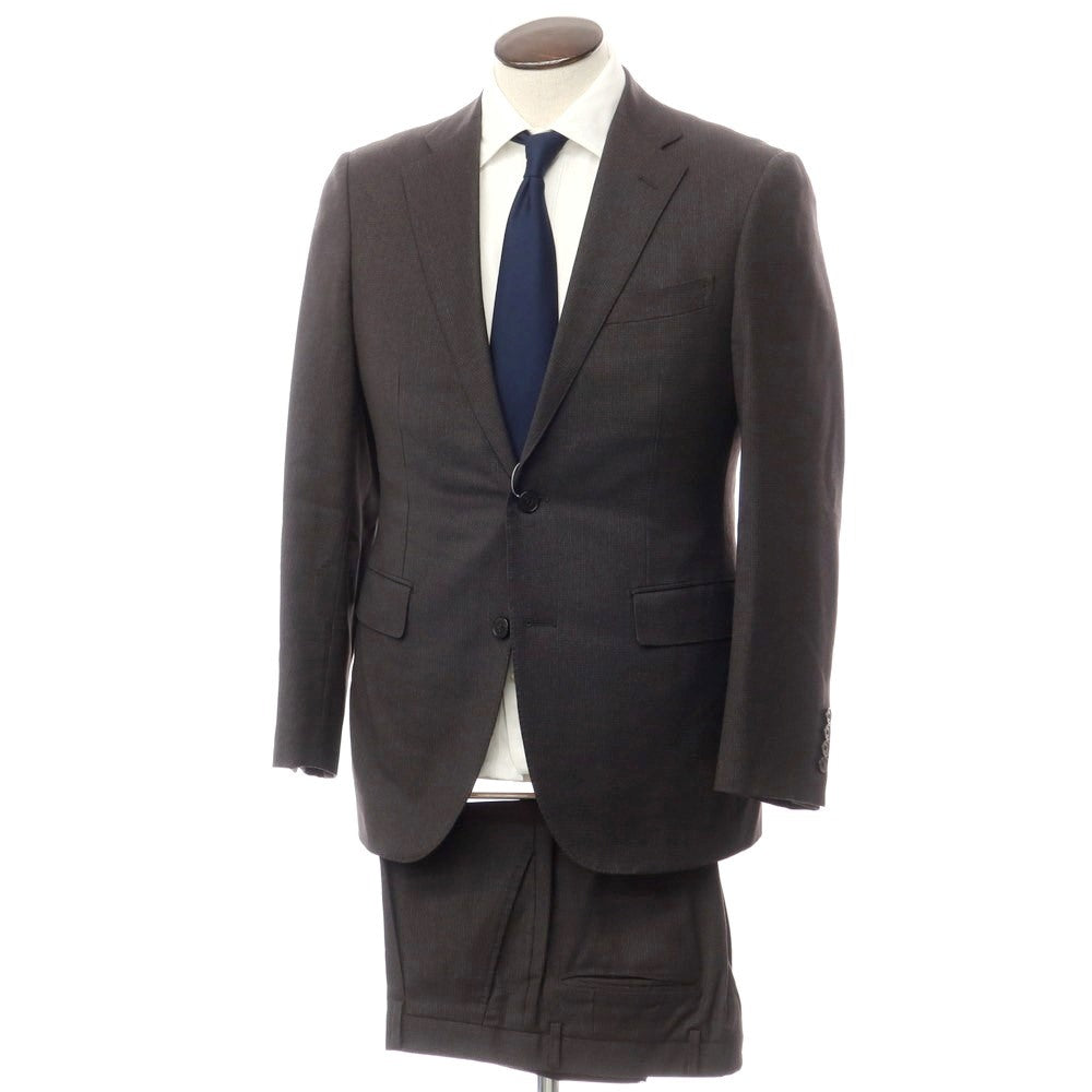 [Used] Mila Schon wool silk check 2 button suit dark grey x black [48] [Condition Rank C] [Men&