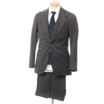 [Used] Gabriele Pasini wool three-piece three-button suit, black x white [42] [Condition Rank C] [Men&