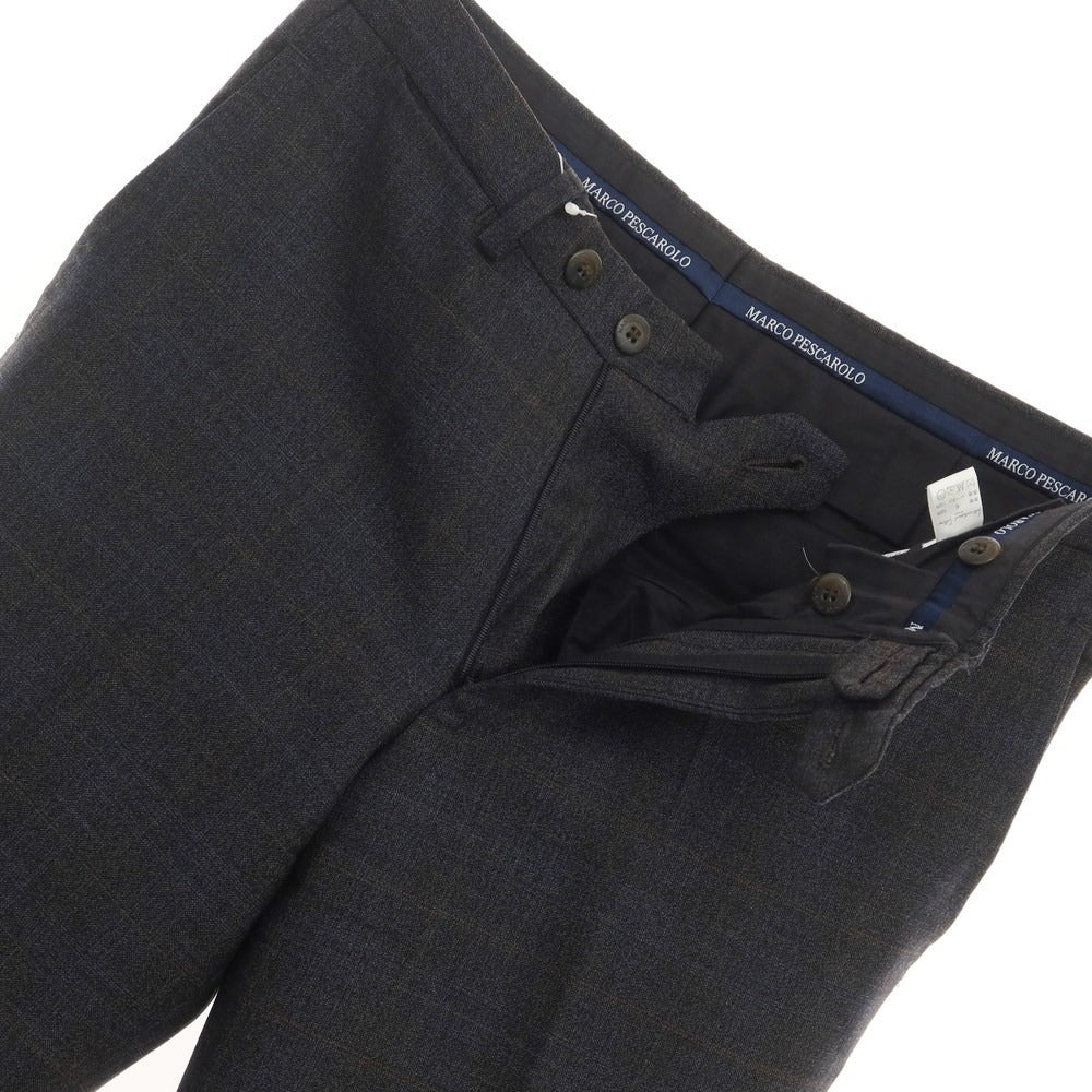 [Used] Marcopescarolo wool check dress slacks pants charcoal gray x brown x blue [size 44] [GRY] [A/W] [Condition rank B] ​​[Men&