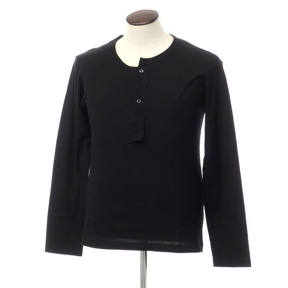 [Used] Yohji Yamamoto POUR HOMME Cotton Long Sleeve Henley T-Shirt Black [Size 3] [BLK] [S/S/A/W] [Condition Rank B] ​​[Men&