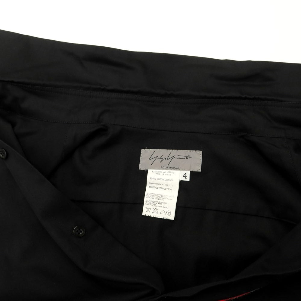 [Used] Yohji Yamamoto POUR HOMME Cotton Casual Shirt Black x Red [Size 4] [BLK] [S/S/A/W] [Condition Rank C] [Men&