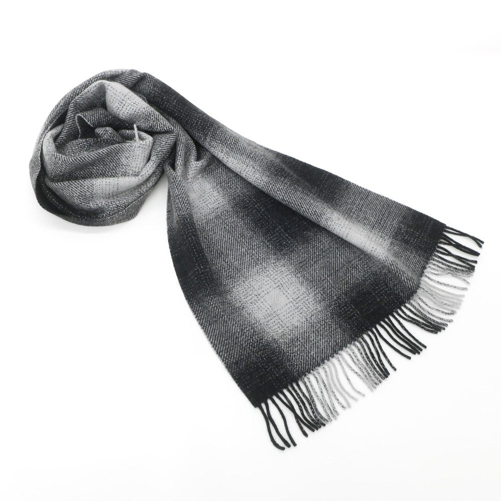 [Used] Joshua Ellis Cashmere Check Large Scarf Gray x Black [GRY] [A/W] [Condition Rank A] [Men&