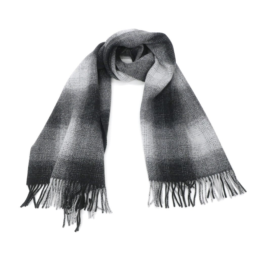 [Used] Joshua Ellis Cashmere Check Large Scarf Gray x Black [GRY] [A/W] [Condition Rank A] [Men&