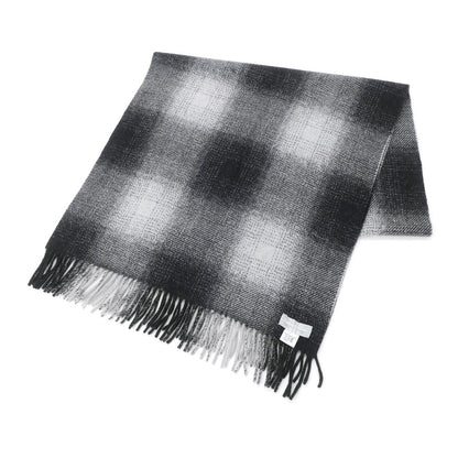 [Used] Joshua Ellis Cashmere Check Large Scarf Gray x Black [GRY] [A/W] [Condition Rank A] [Men&