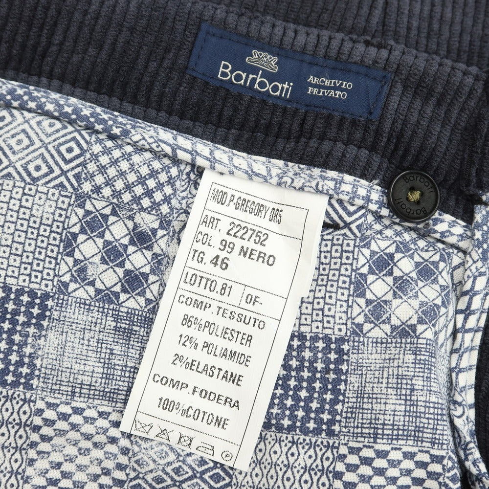 [Used] Barbati Polyester Nylon Corduroy Slacks Pants Navy [Size 46] [NVY] [A/W] [Condition Rank B] ​​[Men&