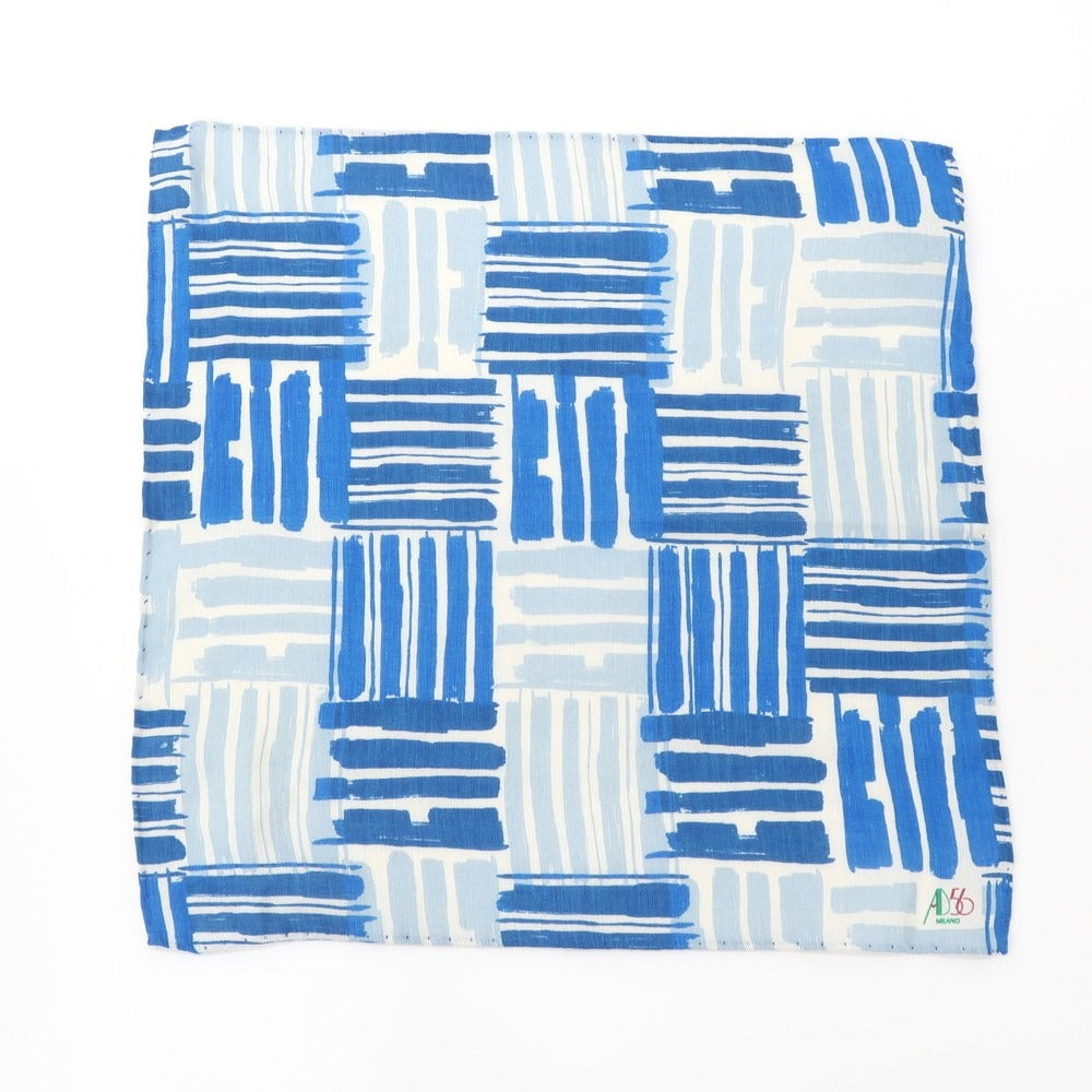 [Used] AD&amp;amp;C 1956 Silk Linen Pocket Square Blue x White [BLU] [S/S/A/W] [Condition Rank B] ​​[Men&