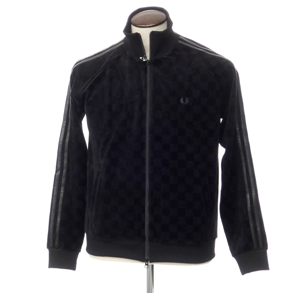 【中古】【未使用】フレッドペリー FRED PERRY ベロア コットンポリエステル ジャージ トラックジャケット ブラック【サイズL】【BLK】【A/W】【状態ランクS】【メンズ】【768876】