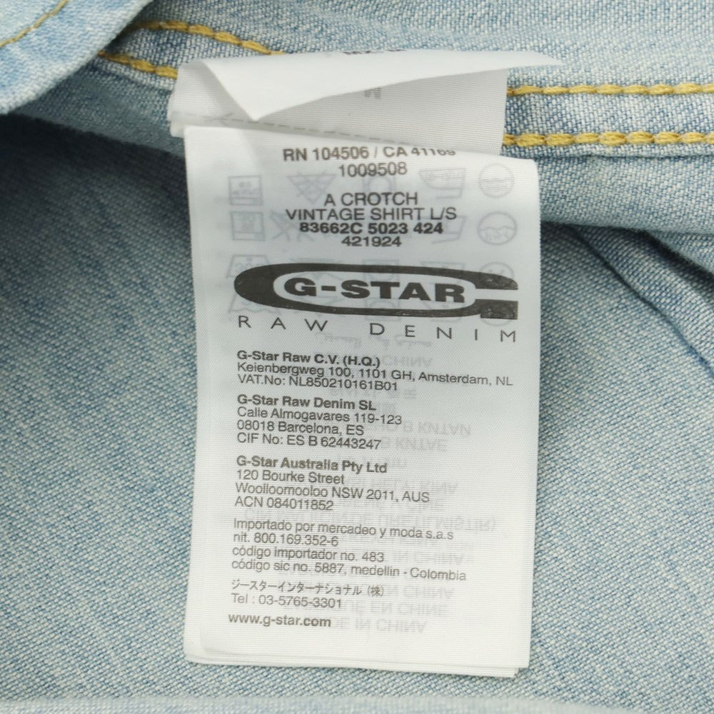 [Used] G-STAR RAW Cotton Chambray Casual Shirt Blue [Size M] [BLU] [S/S/A/W] [Condition Rank A] [Men&