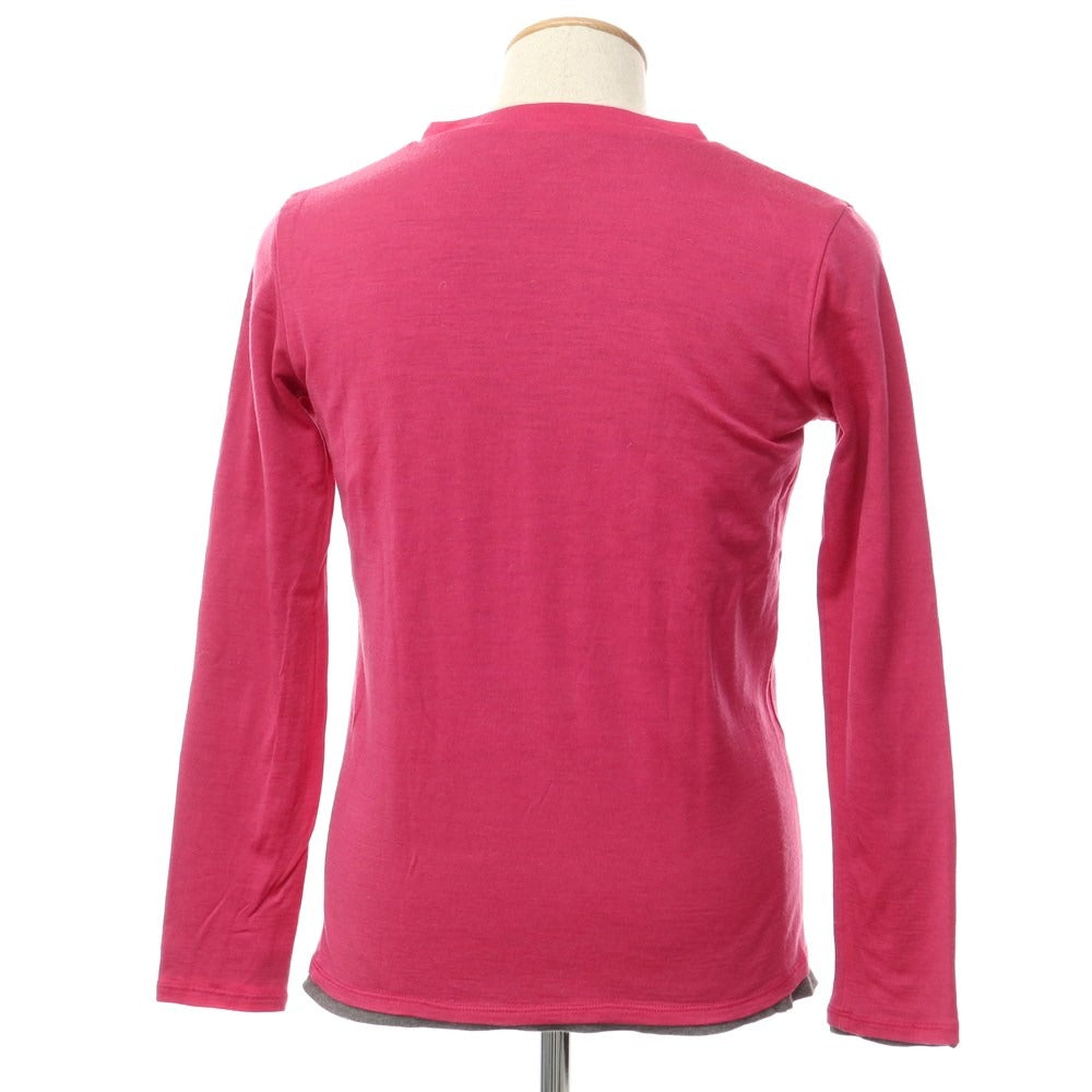 【中古】デザインワークス DESIGNWORKS ハイゲージウール Vネックニット ピンクxグレー【サイズ44】【PNK】【A/W】【状態ランクB】【メンズ】【768876】