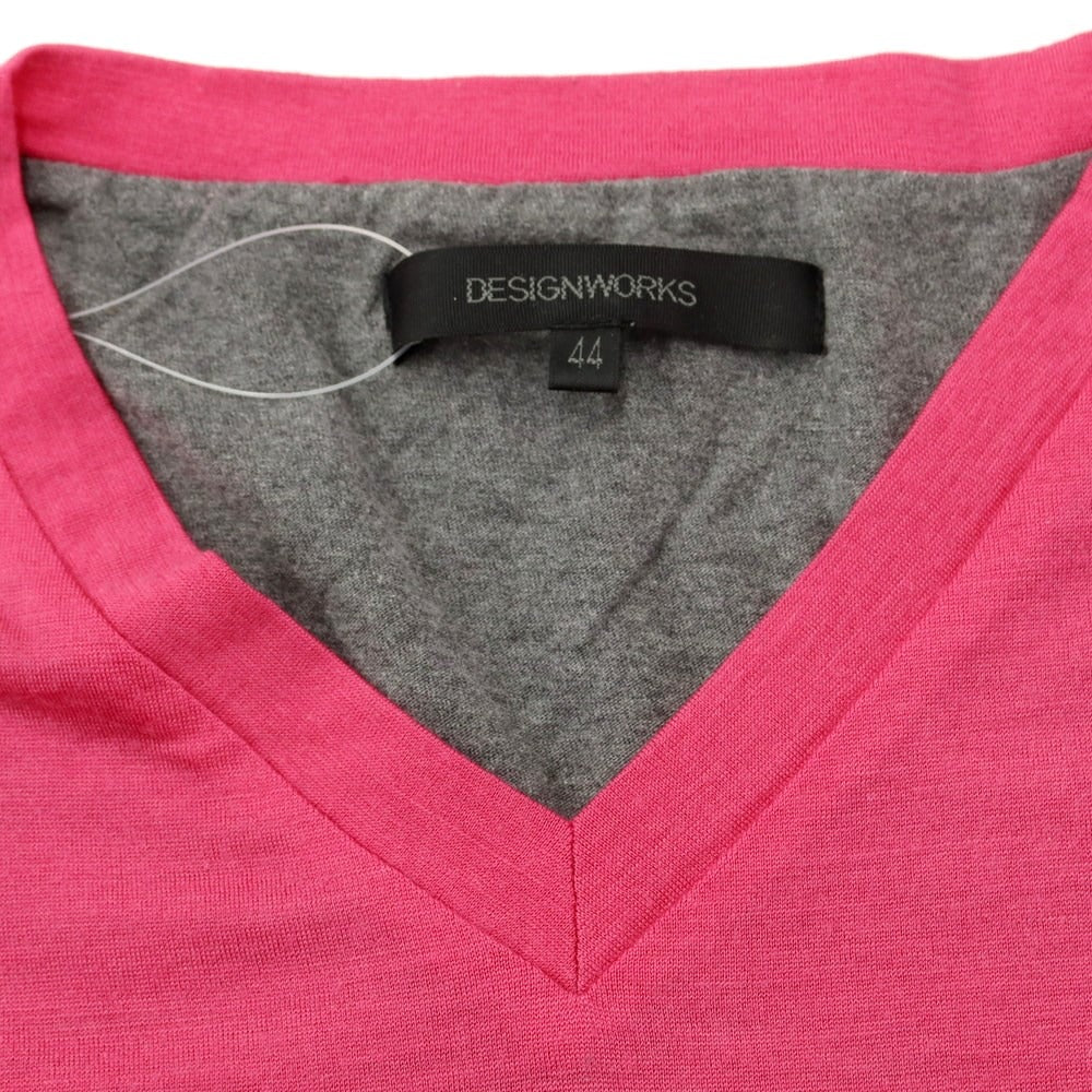 [Used] DESIGNWORKS High Gauge Wool V-Neck Knit Pink x Gray [Size 44] [PNK] [A/W] [Condition Rank B] ​​[Men&