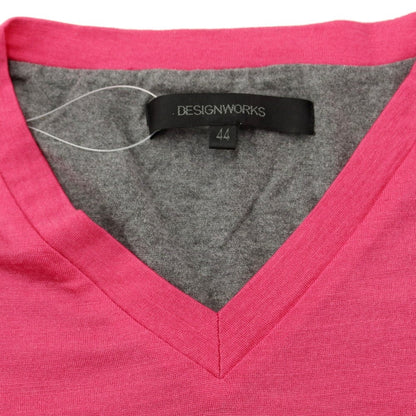 [Used] DESIGNWORKS High Gauge Wool V-Neck Knit Pink x Gray [Size 44] [PNK] [A/W] [Condition Rank B] ​​[Men&