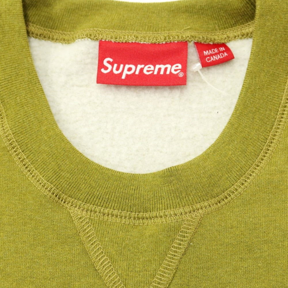 [Used] Supreme 2023 Fall/Winter Small Box Crewneck Crewneck Sweatshirt Olive Yellow [Size L] [GRN] [A/W] [Condition Rank B] ​​[Men&