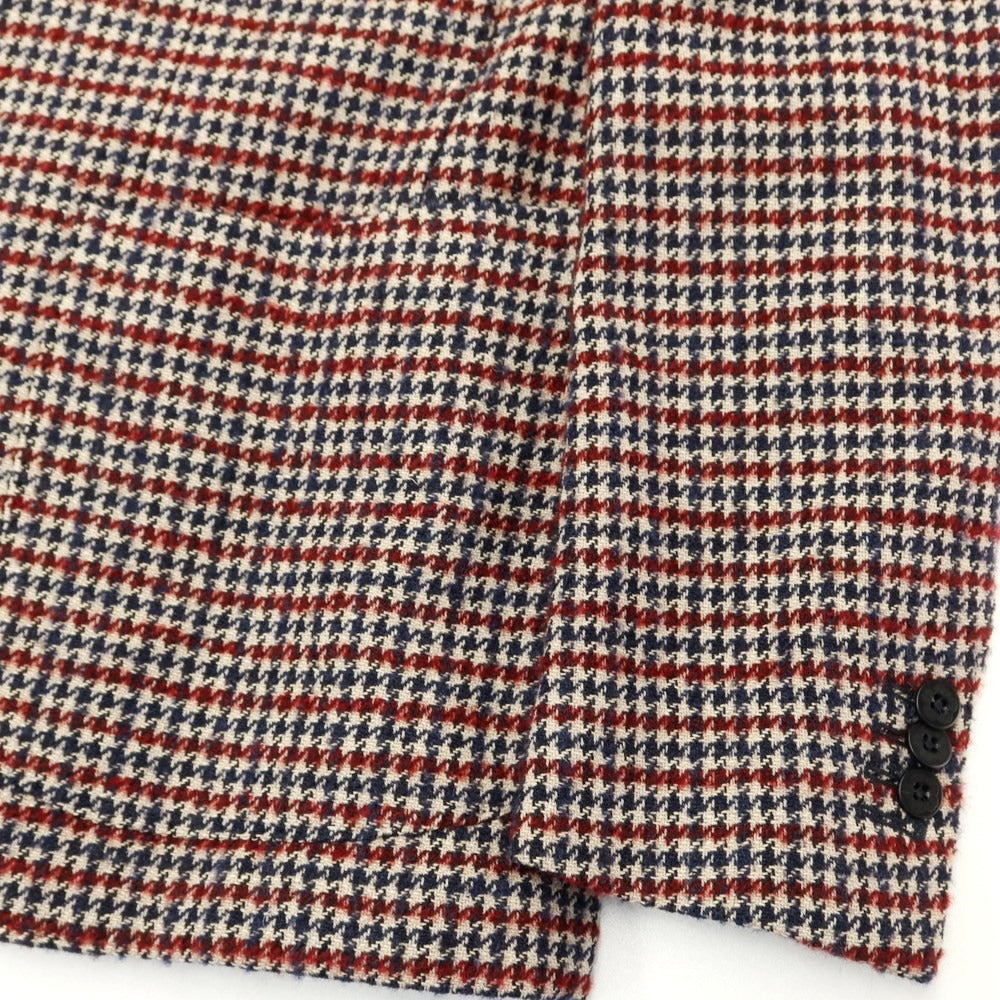 [Used] [Unused] Montedoro Wool Cotton Nylon Check 2B Casual Jacket Navy x Red Brown [Size 46] [NVY] [A/W] [Condition Rank S] [Men&