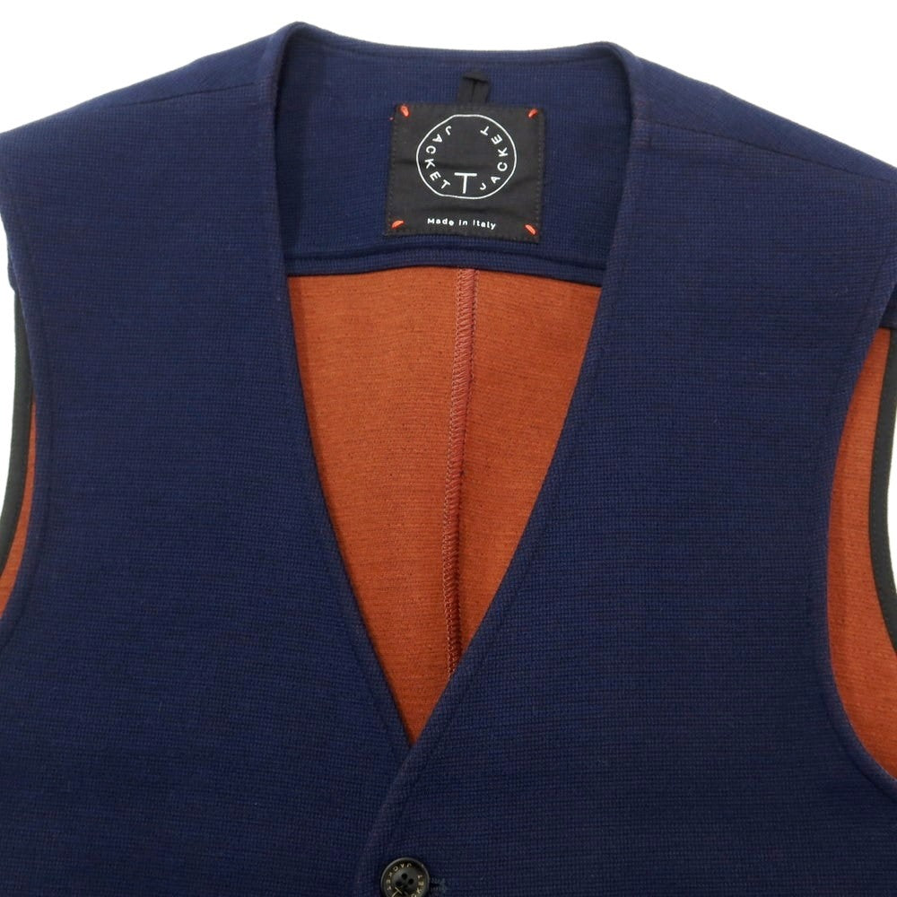 [Used] T-JACKET Jersey cotton gilet vest Navy [M] [Condition rank A] [Men&