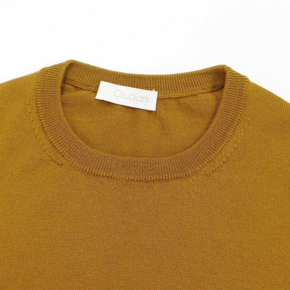 [Used] CRUCIANI Wool Crew Neck Pullover Knit Brown Ocher [Size 44] [BRW] [A/W] [Condition Rank A] [Men&