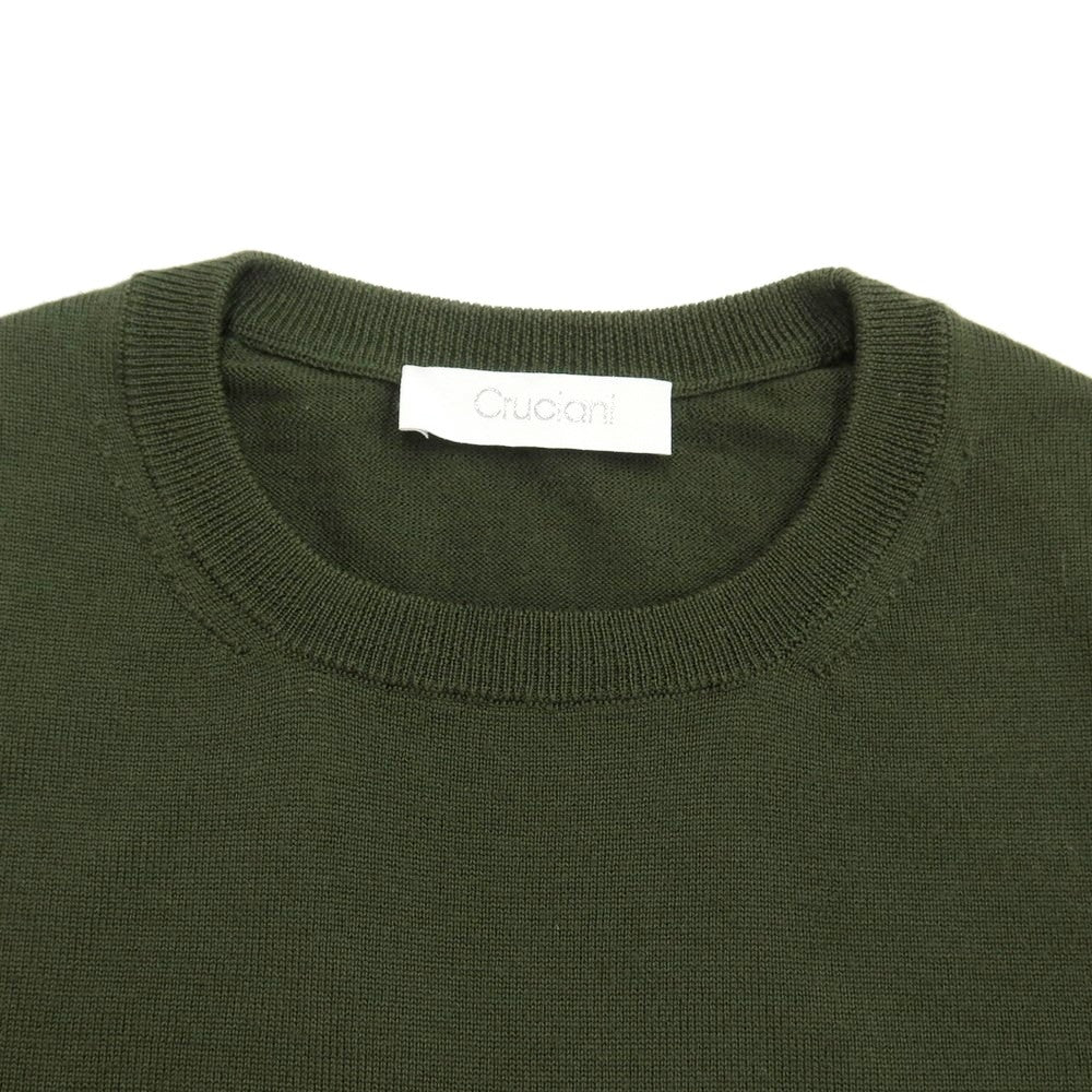 [Used] CRUCIANI Wool crew neck pullover knit, olive green [Size 44] [GRN] [A/W] [Condition Rank A] [Men&