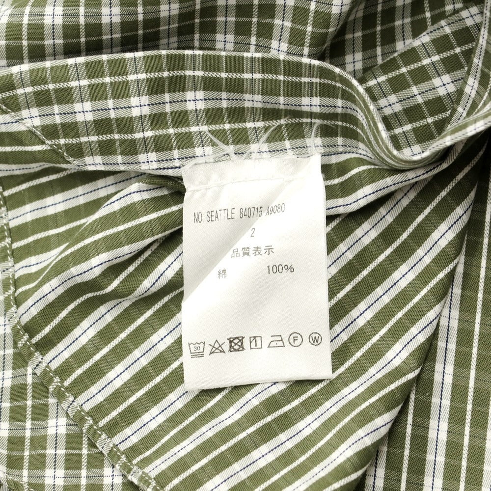 [Used] Finamore Cotton Horizontal Collar Casual Shirt Olive x White [Size 40] [GRN] [S/S/A/W] [Condition Rank B] ​​[Men&