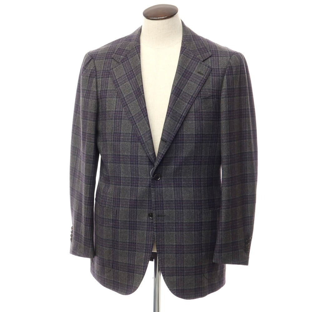 [Used] Ring Jacket, Wool Check 3B Tailored Jacket, Gray x Purple [No size indicated (L)] [GRY] [A/W] [Condition Rank A] [Men&