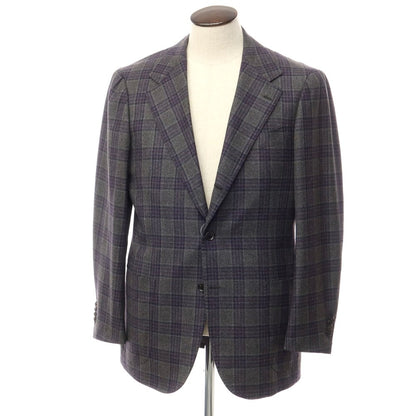[Used] Ring Jacket, Wool Check 3B Tailored Jacket, Gray x Purple [No size indicated (L)] [GRY] [A/W] [Condition Rank A] [Men&