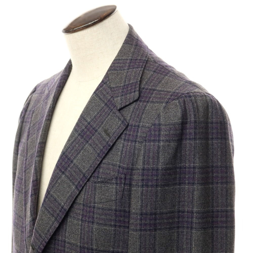[Used] Ring Jacket, Wool Check 3B Tailored Jacket, Gray x Purple [No size indicated (L)] [GRY] [A/W] [Condition Rank A] [Men&