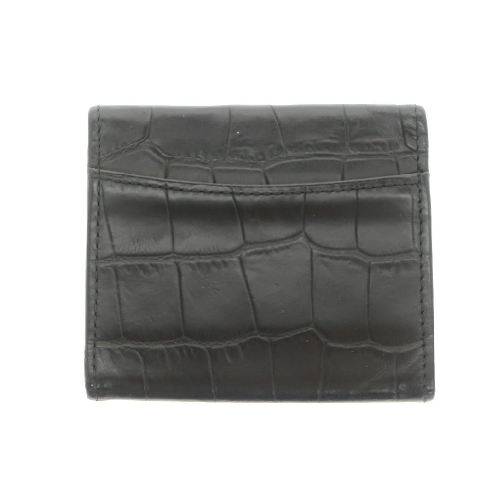 [Used] Ettinger Crocodile-embossed leather coin case in black [BLK] [S/S/A/W] [Condition: C] [Men&