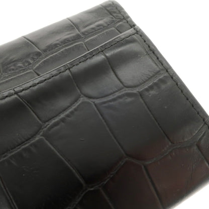 [Used] Ettinger Crocodile-embossed leather coin case in black [BLK] [S/S/A/W] [Condition: C] [Men&