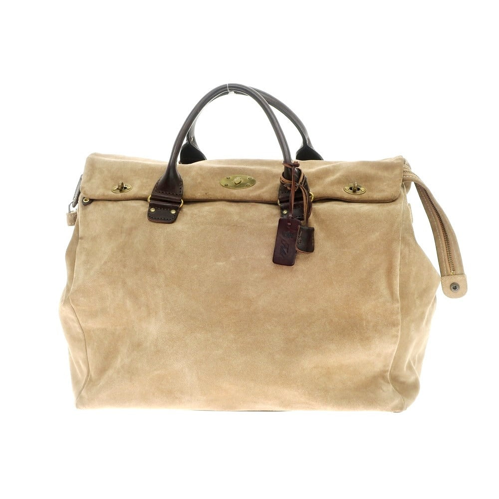 [Used] Felisi 20228 Suede Boston Bag Beige x Dark Brown [Condition Rank C] [Men&