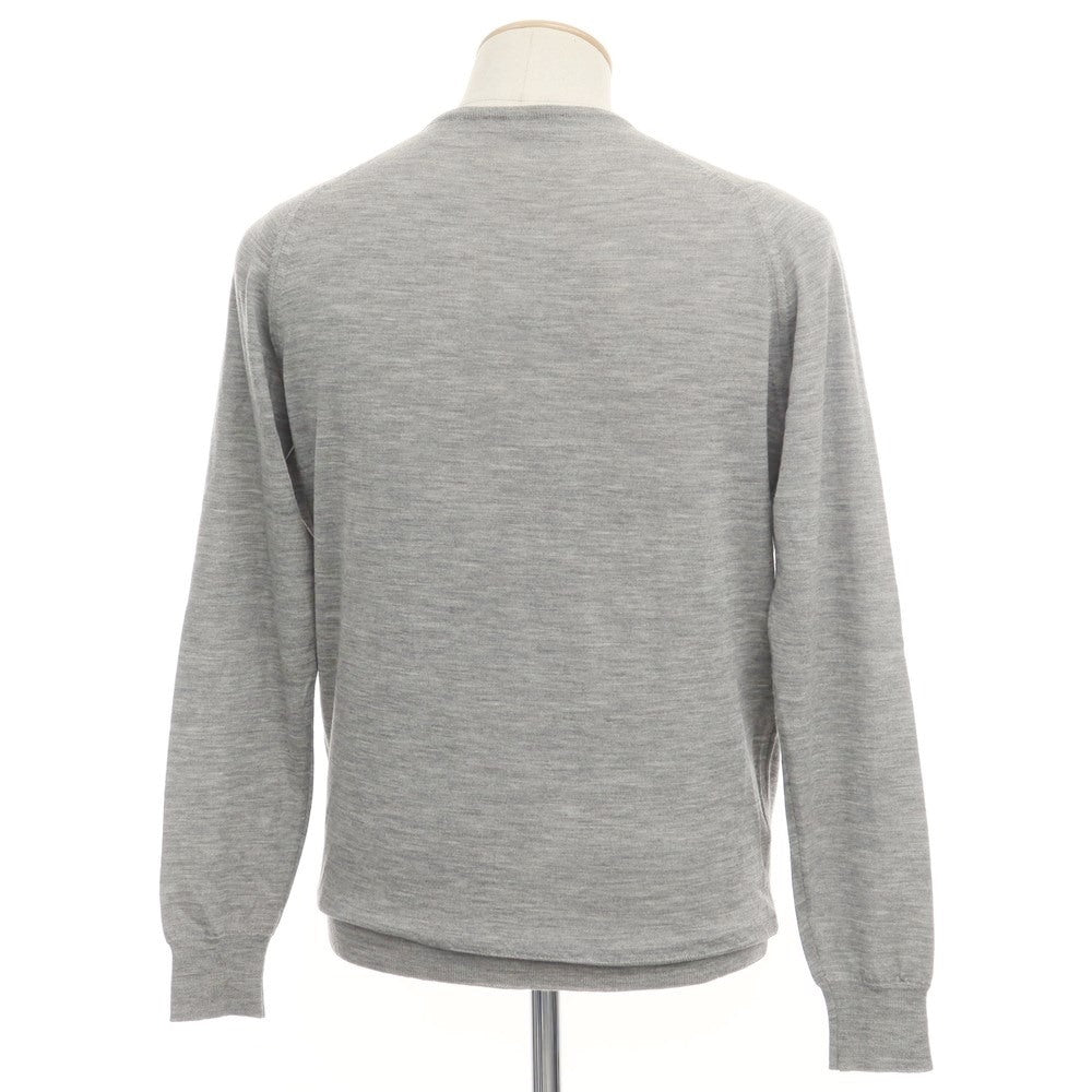 [Used] John Smedley Wool V-neck pullover knit, light grey [Size S] [GRY] [A/W] [Condition Rank C] [Men&