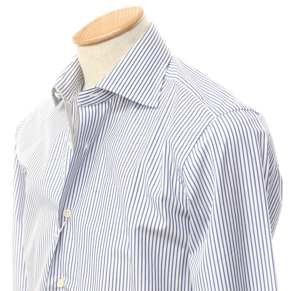 [Used] [Unused] ORIAN Cotton Stripe Wide Collar Dress Shirt White x Light Navy [Size 37] [WHT] [S/S/A/W] [Condition Rank S] [Men&