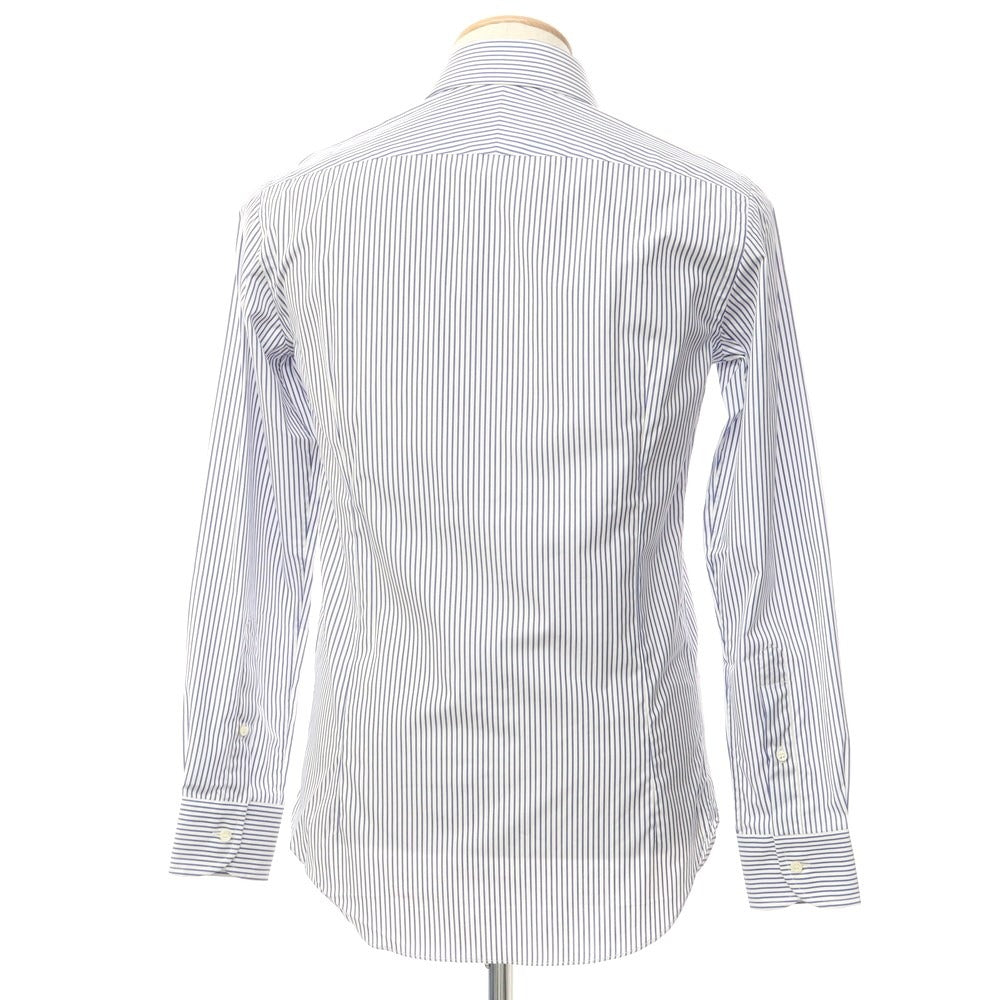 [Used] [Unused] ORIAN Cotton Stripe Wide Collar Dress Shirt White x Light Navy [Size 37] [WHT] [S/S/A/W] [Condition Rank S] [Men&