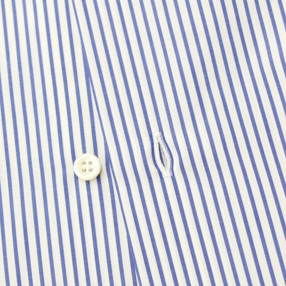 [Used] [Unused] ORIAN Cotton Stripe Wide Collar Dress Shirt White x Light Navy [Size 37] [WHT] [S/S/A/W] [Condition Rank S] [Men&