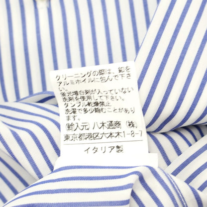 [Used] [Unused] ORIAN Cotton Stripe Wide Collar Dress Shirt White x Light Navy [Size 37] [WHT] [S/S/A/W] [Condition Rank S] [Men&