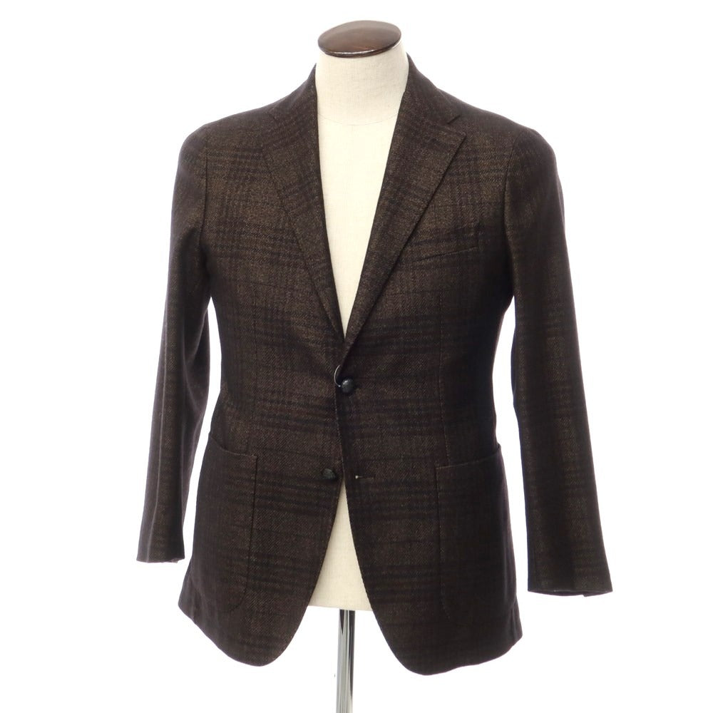 [Used] TAGLIATORE Wool acetate check 2B casual jacket Dark brown x black [Size 48] [BRW] [A/W] [Condition rank B] ​​[Men&