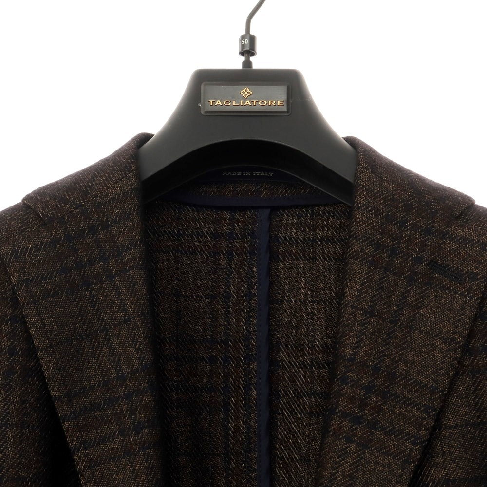 [Used] TAGLIATORE Wool acetate check 2B casual jacket Dark brown x black [Size 48] [BRW] [A/W] [Condition rank B] ​​[Men&