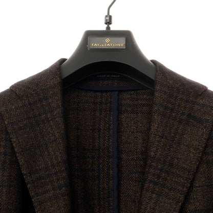 [Used] TAGLIATORE Wool acetate check 2B casual jacket Dark brown x black [Size 48] [BRW] [A/W] [Condition rank B] ​​[Men&